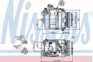 A/C COMPRESSOR BMW 5(E60) 03- ΚΑΙΝ. NISSENS 89199 BMW 5 BMW 6 BMW 7