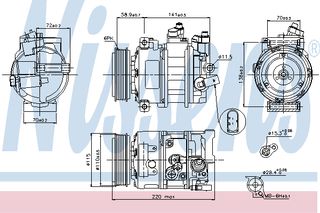 A/C COMPRESSOR VW-GOLF VI  08- ΚΑΙΝ. NISSENS 89211 AUDI A1 AUDI A3 AUDI A6 AUDI Q3 AUDI TT SEAT ALHAMBRA SEAT ALTEA SEAT IBIZA SEAT LEON SEAT TOLEDO SKODA FABIA SKODA OCTAVIA SKODA ROOMSTER SKODA SUP