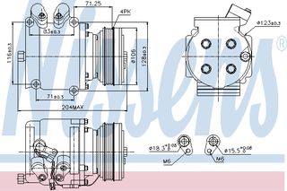 A/C COMPRESSOR HONDA CIVIC 95- ΚΑΙΝ. NISSENS 89226 HONDA CIVIC HONDA CR-V