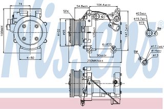 A/C COMPRESSOR MIT GALANT  96- ΚΑΙΝ. NISSENS 89227 MITSUBISHI GALANT