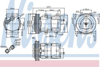 A/C COMP FORD TRANSIT   00- ΚΑΙΝ. NISSENS 89251 FORD TRANSIT