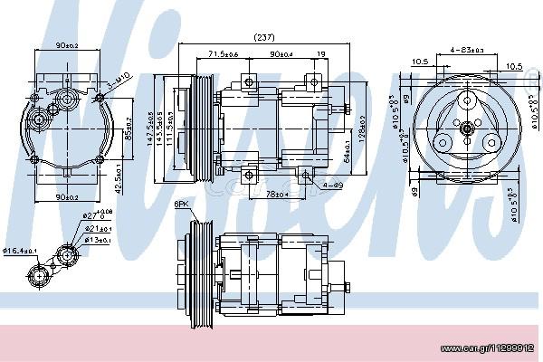 A/C COMP FORD TRANSIT   00- ΚΑΙΝ. NISSENS 89251 FORD TRANSIT