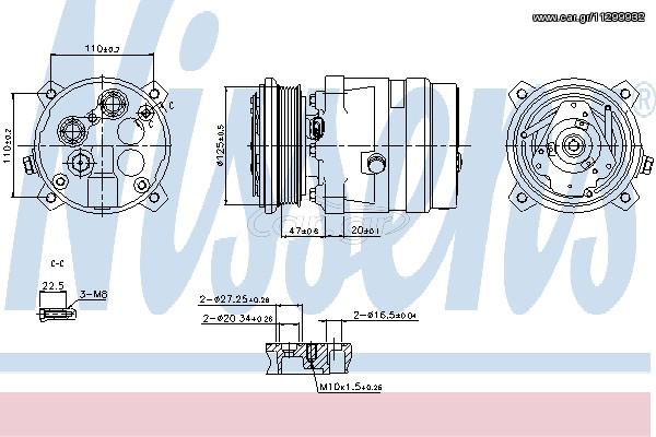 A/C COMPRESSOR FIAT BRAVA 95- ΚΑΙΝ. NISSENS 89259 ALFA ROMEO 145 ALFA ROMEO 146 FIAT BRAVA FIAT BRAVO FIAT TEMPRA FIAT TIPO LANCIA DEDRA LANCIA DELTA