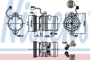 A/C COMPR HYUNDAI ATOS 1.0 98- ΚΑΙΝ. NISSENS 89272 HYUNDAI ATOS KIA PICANTO