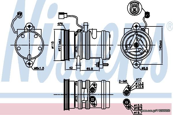 A/C COMPR HYUNDAI ATOS 1.0 98- ΚΑΙΝ. NISSENS 89272 HYUNDAI ATOS KIA PICANTO