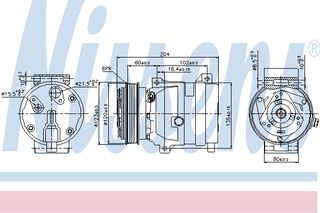 A/C COMPRESSOR REN LAGUNA  01- ΚΑΙΝ. NISSENS 89281 RENAULT LAGUNA RENAULT VEL