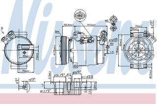 A/C COMPRESSOR ASTRA G  98- ΚΑΙΝ. NISSENS 89308 OPEL ASTRA OPEL VECTRA OPEL ZAFIRA SAAB 9-3 SAAB 9-3X