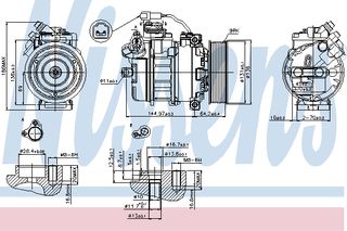 A/C COMPRESSOR MERCE AXOR  04- ΚΑΙΝ. NISSENS 89371 MERCEDES-BENZ CITARO MERCEDES-BENZ CONECTO MERCEDES-BENZ INTEGRO MERCEDES-BENZ INTOURO MERCEDES-BENZ TOURISMO MERCEDES-BENZ TRAVEGO