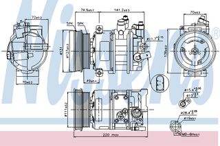 A/C COMP VW-GOLF V   03- ΚΑΙΝ. NISSENS 89421 AUDI A3 AUDI Q3 AUDI TT VW BEETLE VW JETTA