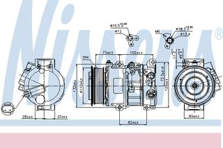 A/C COMPRESSOR AVENSIS  08- ΚΑΙΝ. NISSENS 89516 TOYOTA AURIS TOYOTA AVENSIS TOYOTA COROLLA TOYOTA RAV TOYOTA VERSO