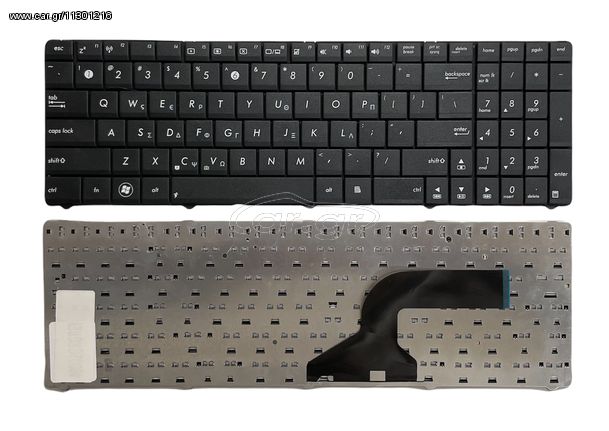 Πληκτρολόγιο Ελληνικό-Greek Laptop Keyboard Laptop ASUS F50 F50GL F50GX F50ML F50N F50Q F50Sf F50Sg F50SL F50SV F50Z F70 F70SL F70Sv G51 G51J G51J3D G51Jx G51VX G53 G53Jg G53JW G53SW G53SX G60 G60J G6