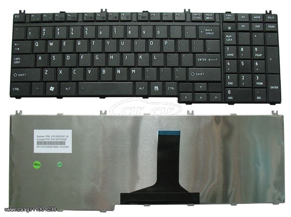 Πληκτρολόγιο Ελληνικό - Greek Keyboard Laptop Toshiba Satellite P200 P200D X200 X205 L500 L500D L505D L500-128 L500-1R3 L500D-163  L500-1RE  MP-06876GR-6988 PK1304i01E0  PSPB9E-05000RGE X200-22U GR VE