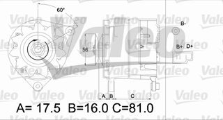 ΑΛΤΕΝ.55AH F.TRANSIT 1,6 85- ΚΑΙΝ. VALEO 436223 FORD CAPRI FORD ESCORT FORD FIESTA FORD GRANADA FORD ORION FORD P FORD SCORPIO FORD SIERRA FORD TAUNUS FORD TRANSIT
