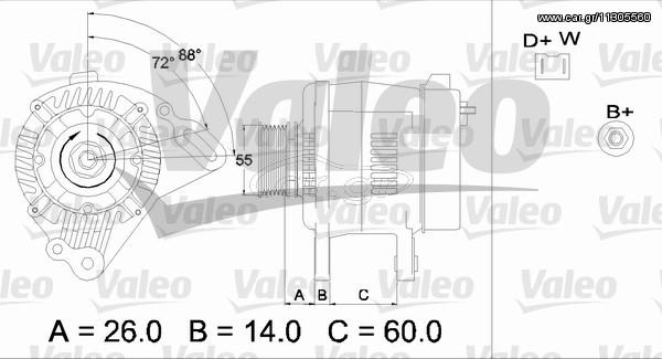 ΑΛΤΕΝΕΙΤΟΡ ΑΝΑΚ.VW POLO/PASSAT ΚΑΙΝ. VALEO 436443 SEAT ALHAMBRA SEAT AROSA SEAT CORDOBA SEAT IBIZA SEAT INCA SEAT TOLEDO VW CADDY VW CORRADO VW GOLF VW PASSAT VW POLO VW SHARAN VW TRANSPORTER VW VENT