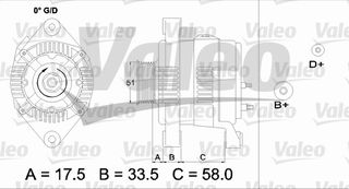 ΑΛΤΕΡ.ΑΝΑΚ.VECTRA 1.6 16V 95- ΚΑΙΝ. VALEO 436683 OPEL ASTRA OPEL CALIBRA OPEL COMBO OPEL CORSA OPEL FRONTERA OPEL OMEGA OPEL TIGRA OPEL VECTRA