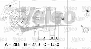 ΑΛΤΕΡΝ.CLIO 1.2 16V 01- ΚΑΙΝ. VALEO 437323 DACIA LOGAN NISSAN KUBISTAR RENAULT CLIO RENAULT KANGOO RENAULT THALIA RENAULT TWINGO
