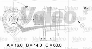 ΑΛΤΕΡΝ.PASSAT 1.9TDI 96-99 ΚΑΙΝ. VALEO 437340 AUDI A4 VW PASSAT