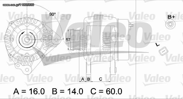 ΑΛΤΕΡΝ.PASSAT 1.9TDI 96-99 ΚΑΙΝ. VALEO 437340 AUDI A4 VW PASSAT