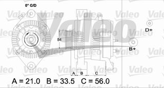 ΑΛΤΕΡΝΕ. 70A  ASTRA 1.4, 1.6 1 ΚΑΙΝ. VALEO 437414 OPEL ASTRA OPEL COMBO OPEL CORSA OPEL MERIVA OPEL ZAFIRA