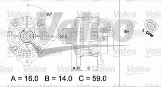 ΑΛΤΕΡΝΕΙΤΟΡ POLO 1.2 02- ΚΑΙΝ. VALEO 437444 SEAT CORDOBA SEAT IBIZA SEAT TOLEDO SKODA FABIA SKODA RAPID SKODA ROOMSTER VW FOX VW POLO