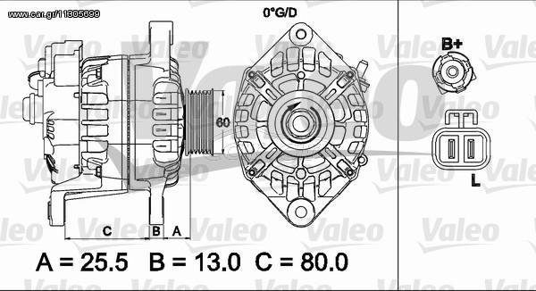 ΑΛΤΕΡΝ.NISS.ALMERA 1.4  95-00 ΚΑΙΝ. VALEO 437501 NISSAN ALMERA NISSAN PRIMERA NISSAN SUNNY