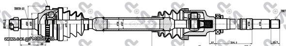 ΗΜΙΑΞ. ΔΕ. ME ABS P206 1.6  00 ΚΑΙΝ. GSP 245011 PEUGEOT 206