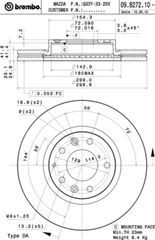 ΔΙΣΚΟΙ ΦΡ.ΕΜ.MAZDA 6 07- ΚΑΙΝ. BREMBO 09B27210 MAZDA 6