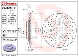 ΔΙΣΚΟΙ ΦΡΕΝ.ΕΜ.M.B A220 W176 ΚΑΙΝ. BREMBO 09B80751 MERCEDES-BENZ A-CLASS MERCEDES-BENZ B-CLASS MERCEDES-BENZ CLA MERCEDES-BENZ GLA-CLASS