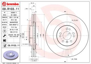 ΔΙΣΚΟΙ ΦΡ. ML 500 (W164) 05- ΚΑΙΝ. BREMBO 09R10311 MERCEDES-BENZ GL-CLASS MERCEDES-BENZ M-CLASS MERCEDES-BENZ R-CLASS