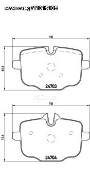 ΤΑΚΑΚ.ΟΠ.BMW F10/18 M5 ΚΑΙΝ. BREMBO P06061 BMW 5 BMW 6 BMW 7