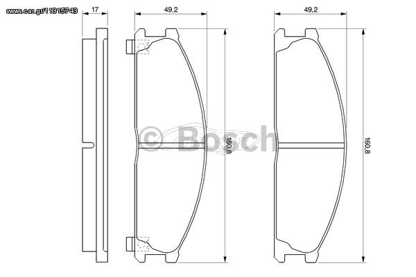 ΣΕΤ ΤΑΚΑΚΙΑ ΦΡ.ΕΜ.FORD/NISSAN ΚΑΙΝ. BOSCH 0986493480 NISSAN PICK NISSAN PICKUP NISSAN TERRANO NISSAN URVAN NISSAN VANETTE SUBARU SVX