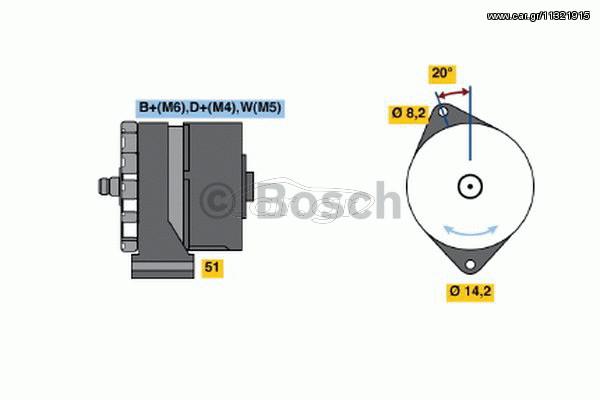 ANAK.ΔΥΝΑΜΟ VOLVO FH ΚΑΙΝ. BOSCH 0986034370090 VOLVO B VOLVO F VOLVO FL VOLVO FS VOLVO N