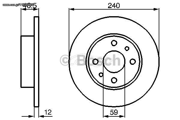 ΔΙΣΚΟI ΦΡΕΝΩΝ BIANCHI,FIAT ΚΑΙΝ. BOSCH 0986478353 AUTOBIANCHI Y10 FIAT DUNA FIAT FIORINO FIAT PANDA FIAT SIENA FIAT UNO INNOCENTI ELBA LANCIA Y10