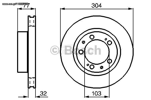 ΔΙΣΚ.ΦΡΕΝ.ΕΜ.ΑΡ.P944 ΚΑΙΝ. BOSCH 0986478408 AUDI 80 PORSCHE 928 PORSCHE 944