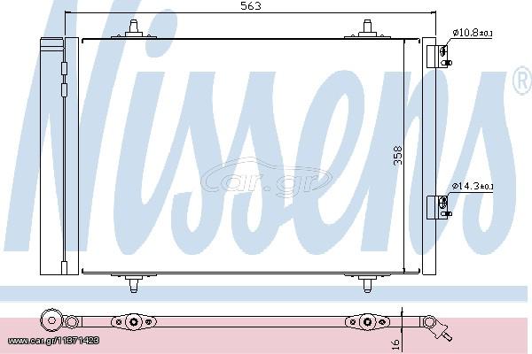 ΣΥΜΠΥΚΝΩΤΗΣ PEUGEOT 508  11- ΚΑΙΝ. NISSENS 940189 CITROEN C5 PEUGEOT 508