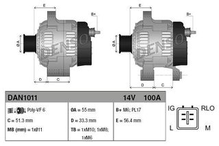 ALTERN.TOYOTA AURIS 1.6 ΚΑΙΝ. DENSO DAN1011 TOYOTA AURIS TOYOTA AVENSIS TOYOTA COROLLA TOYOTA RAV TOYOTA VERSO