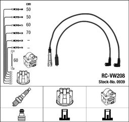 ΣΕΤ ΜΠΟΥΖΟΚ.POLO 1.05/1.3 84- ΚΑΙΝ. NGK 0939 VW GOLF VW POLO VW TRANSPORTER