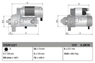 ΜΙΖΑ TOYOTA IQ 1,0 09- ΚΑΙΝ. DENSO DSN1221 TOYOTA IQ