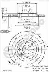 ΔΙΣΚΟΙ ΦΡΕΝΩΝ CITROEN BERLING ΚΑΙΝ. BREMBO 08723810 CITROEN BERLINGO CITROEN C2 CITROEN C3 CITROEN C4 CITROEN C-ELYSEE PEUGEOT 301 PEUGEOT PARTNER