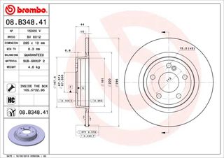 ΔΙΣΚΟΙ ΦΡΕΝ.ΟΠ.M.B A220 W176 ΚΑΙΝ. BREMBO 08B34841 MERCEDES-BENZ A-CLASS MERCEDES-BENZ B-CLASS MERCEDES-BENZ CLA MERCEDES-BENZ GLA-CLASS