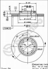 ΔΙΣΚΟΙ ΦΡ.HYUNDAI,MITSUBISHI ΚΑΙΝ. BREMBO 09500410 HYUNDAI ACCENT HYUNDAI EXCEL HYUNDAI PONY HYUNDAI S