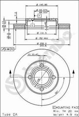 ΔΙΣΚΟΙ ΦΡΕΝΩΝ AUDI 80 1.8E 86- ΚΑΙΝ. BREMBO 09503310 AUDI 100 AUDI 80 AUDI 90