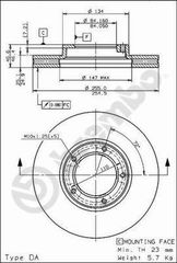 ΔΙΣΚΟΙ ΦΡΕΝΩΝ HIACE 2,0 90- ΚΑΙΝ. BREMBO 09671010 TOYOTA HIACE