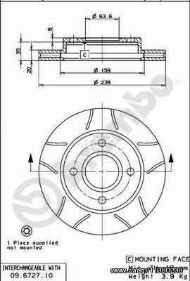 ΔΙΣΚΟΙ ΦΡΕΝΩΝ ΜΑΧ ΚΑΙΝ. BREMBO 09672777 FORD ESCORT FORD FIESTA FORD KA FORD ORION FORD PUMA MAZDA 121