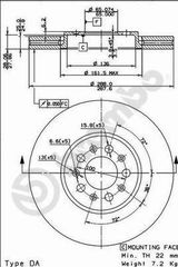 ΔΙΣΚΟΙ ΦΡ.ΕΜ.A3 / GOLF IV 1.8T ΚΑΙΝ. BREMBO 09701020 AUDI A1 AUDI A3 SEAT CORDOBA SEAT IBIZA SEAT LEON SEAT TOLEDO SKODA FABIA SKODA OCTAVIA SKODA RAPID SKODA ROOMSTER VW BORA VW GOLF VW NEW VW POLO