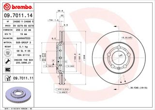 ΔΙΣΚΟΙ ΦΡΕΝΩΝ GOLF IV A3 1.6 ΚΑΙΝ. BREMBO 09701114 AUDI A1 AUDI A2 AUDI A3 SEAT CORDOBA SEAT IBIZA SEAT LEON SEAT TOLEDO SKODA FABIA SKODA OCTAVIA SKODA RAPID SKODA ROOMSTER VW BORA VW FOX VW GOLF VW