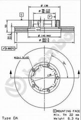 ΔΙΣΚΟΙ ΦΡ.ΕΜ.NISSAN TRADE 5ΤΡ. ΚΑΙΝ. BREMBO 09711710 NISSAN CABSTAR NISSAN TRADE