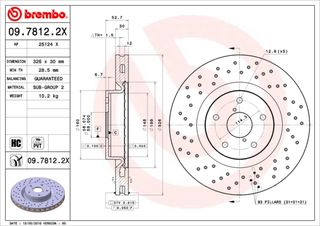 XR ΔΙΣΚΟΙ ΦΡΕΝ.ΕΜ.IMPREZA WRX ΚΑΙΝ. BREMBO 0978122X SUBARU IMPREZA