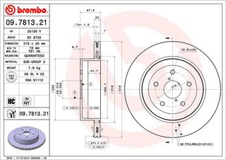 ΔΙΣΚΟΙ ΦΡΕΝ.ΟΠ.IMPREZA WRX STI ΚΑΙΝ. BREMBO 09781321 SUBARU IMPREZA
