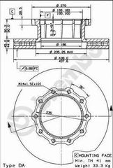 ΔΙΣΚΟΙ ΦΡ.ΕΜ.MERC.0404 -99 ΚΑΙΝ. BREMBO 09812910 MERCEDES-BENZ O